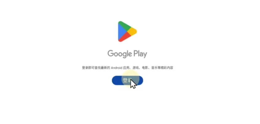 Play 商店界面点击登录